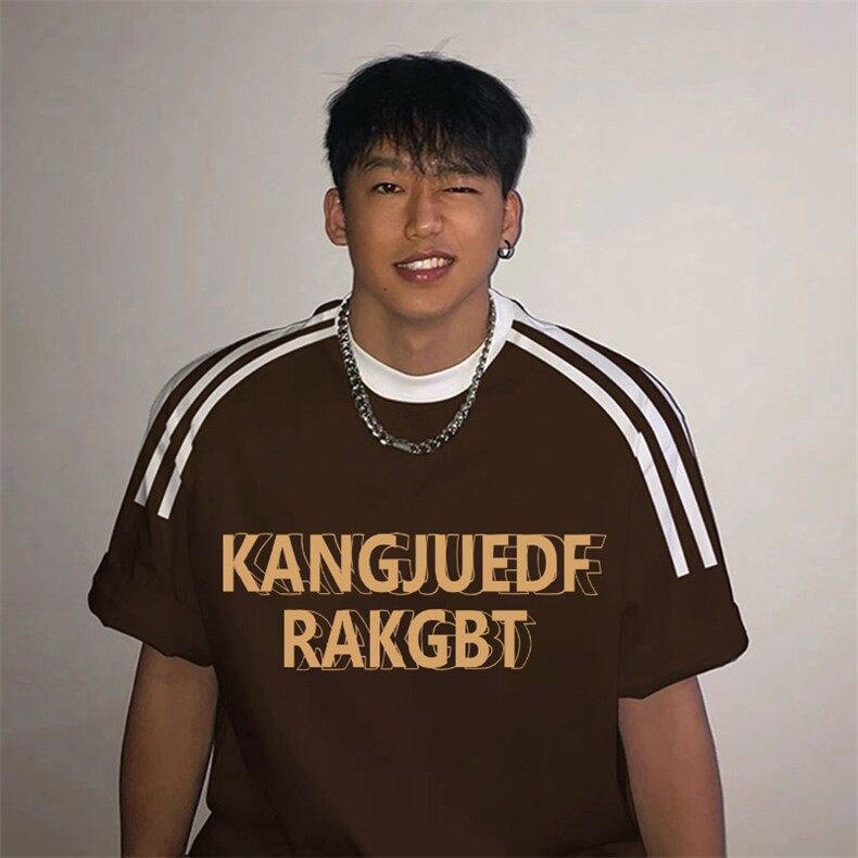 夏季美式高街重磅纯棉三条杠织带撞色男女短袖T恤ZD573-特P30,男装T恤,电商A486