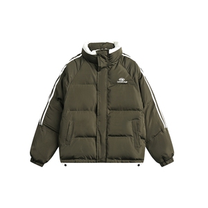 2025冬侧边条纹立领拼色印花棉服-5158 控价198图片
