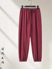 春夏男士风亚麻休闲透气宽松棉麻萝卜阔腿束脚裤GF2582-P50，男装休闲裤，星座1105-3