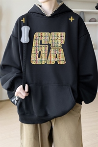 华棉春秋内景美式高街宽松连帽卫衣男大码百搭WY00676/P45加绒P50图片