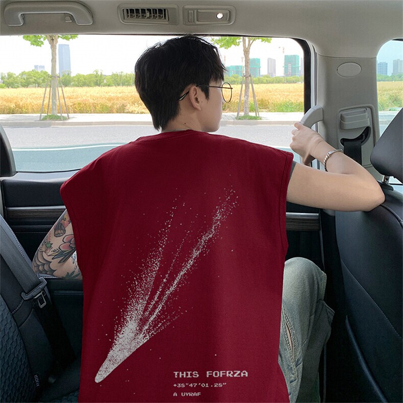 可48小时发货支持抖音得物来样二开240克重磅美式纯棉背心无袖t恤图片