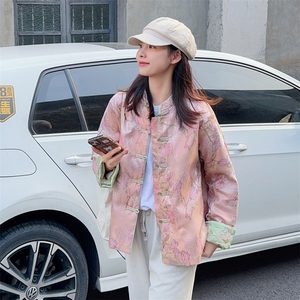 现货！2607A款新中式提花刺绣短款轻薄羽绒服女，女装羽绒服，衣秀之家