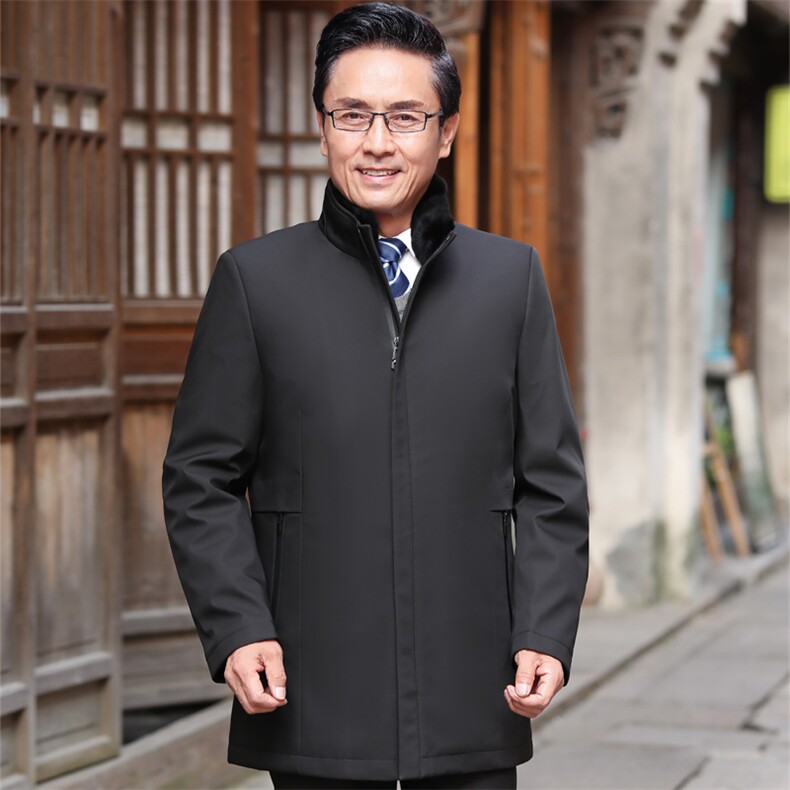 8907/主推！可脱内胆可脱真毛！羽绒服男爸爸中长款90绒外套,男装羽绒服,星座1216（原钱塘722）