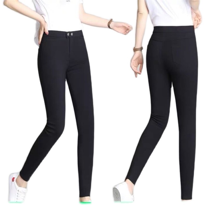 魔术打底裤女裤秋冬季薄款外穿九分紧身高腰显瘦黑色铅笔小黑裤，女装打底裤，潮品会