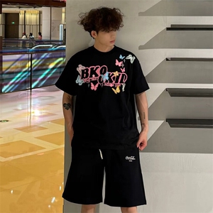万针全刺绣工艺抖音得物高品质260克重磅纯棉双纱美式高街短袖T恤图片