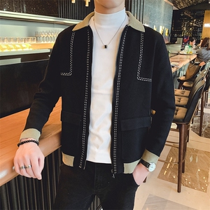 店主风精品秋冬韩版百搭长袖针织开衫休闲夹克毛衣外套V1030-P95