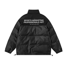 白底23冬季时尚百搭宽松字母印花PU皮棉服外套MY6401P115控158，男装棉衣，电商A268-1