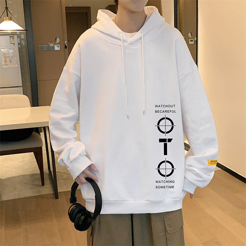 WY2114-P35 加绒款-P40 纯棉连帽卫衣男大码运动帽衫宽松薄外套男图片