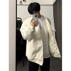 Wt61-P78美式宽松烫钻夹棉夹克棒球服图片