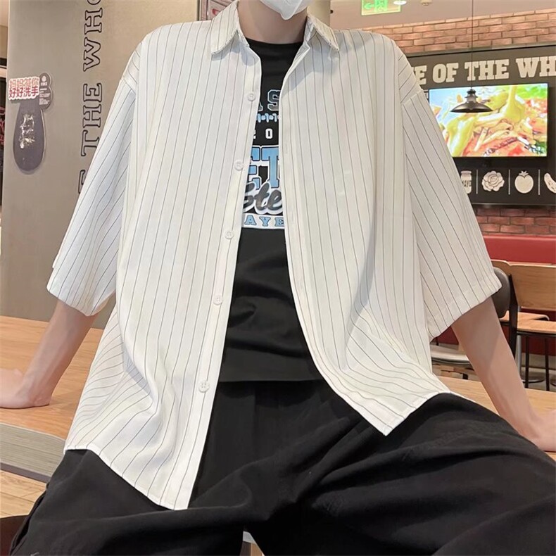 短袖衬衫春款男港风潮流C018P30,男装衬衫,星座1116-2