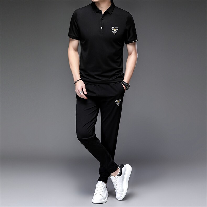 高档男装男生套装夏季潮流衣服韩版短袖T恤2023新款衣服帅气男装,男装休闲套装,电商B212（原钱塘6029）