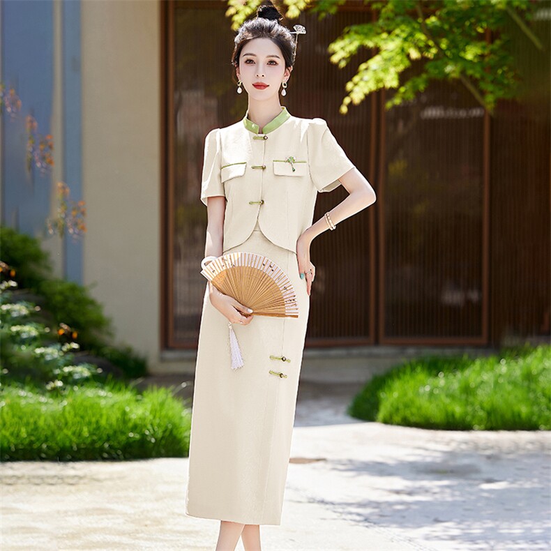 朱雀记粉色旗袍敬酒服新娘新款订婚礼服裙套装新中式结婚便装无袖,女装套装/套裙,布芭啦