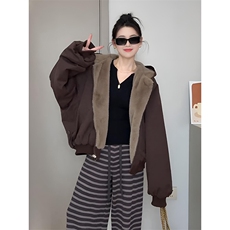 两面穿现货重磅短款座山雕棉衣男女双面穿毛毛绒棉服加厚外套，男装棉衣，电商A486