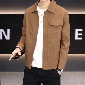 夹克外套男春秋休闲百搭时尚翻领男士夹克上衣N7805-P90