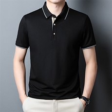 BJ2330钱塘2020-2夏季新款男士短袖翻领纯色上衣时尚休闲T恤P50，男装T恤，钱塘207-2