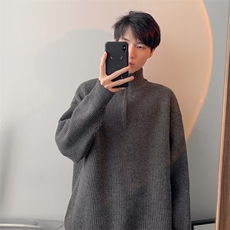 半高领毛衣男春秋新款复古高街潮牌针织衫宽松休闲外套ZM02-P53，男装针织衫/毛衣，星座1008