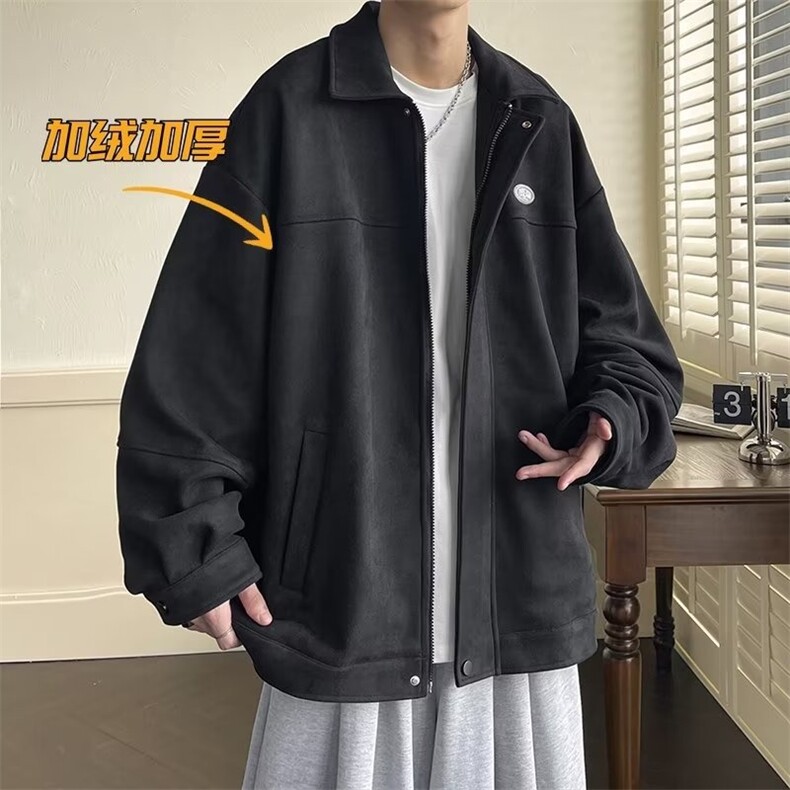 W03-P45美式棒球服男生春秋季2025新款高街oversize潮牌翻,女装职业装,电商B323A