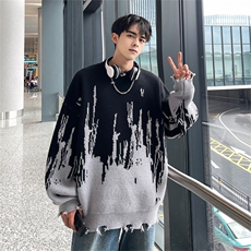 M8172/P65冬季新款毛衣男港?韩版美式潮牌上衣潮流情侣针织衫，男装针织衫/毛衣，电商A141