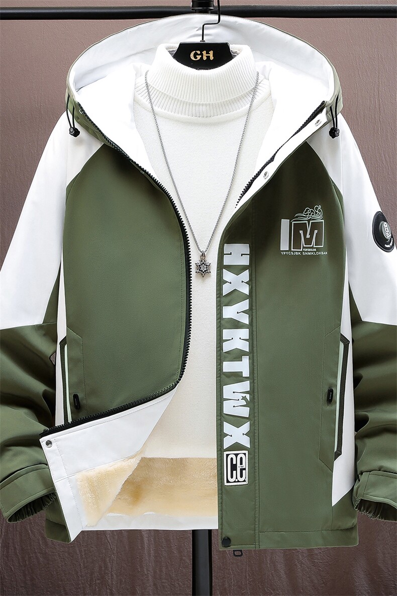 加绒加厚连帽夹克男秋冬时尚潮流加厚棉衣男外套MY1686-P73,男装夹克,星座310B-3