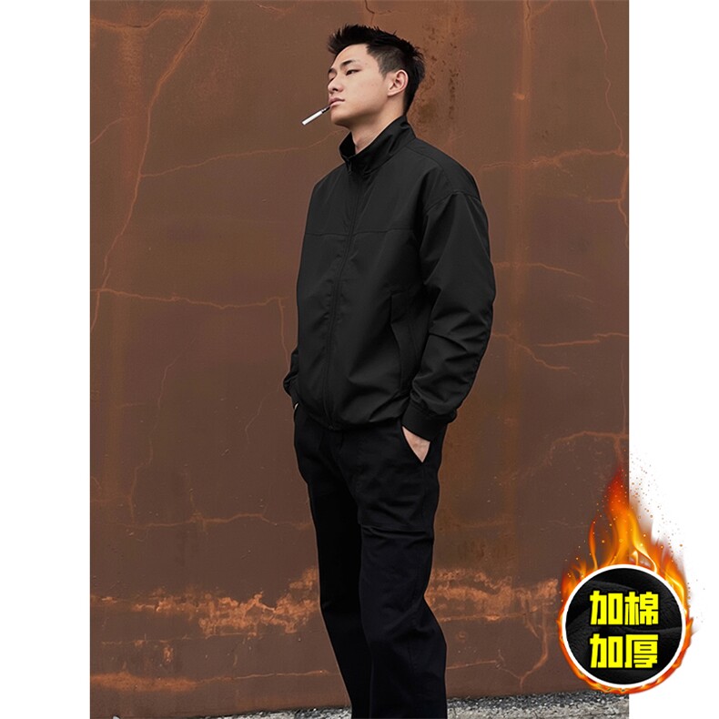 现货秋冬季美拉德立领飞行立领夹克boxy廓形棉衣高街加厚加棉外套，男装夹克，电商A486-1