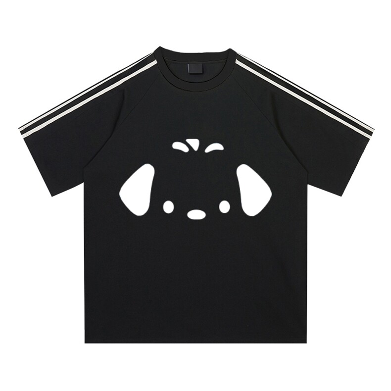夏季美式高街重磅纯棉三条杠织带撞色男女短袖T恤STG309特P25,男装T恤,电商A486