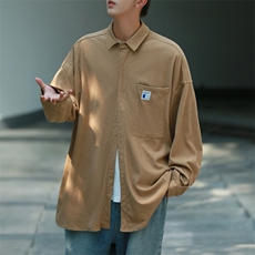 春夏港风日系灯芯绒长袖衬衫宽松休闲外套男女潮韩版H217/P45，男装衬衫，电商A221A