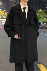 2025秋季新款双排扣风衣男长款上衣外套DSA157B-J2525-P108现货，男装风衣，电商A157B