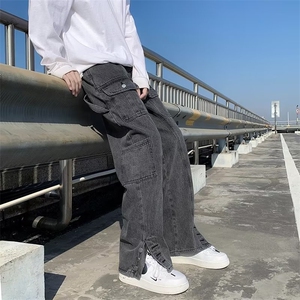 牛仔裤男秋季潮大码休闲裤子高街N0869P48图片