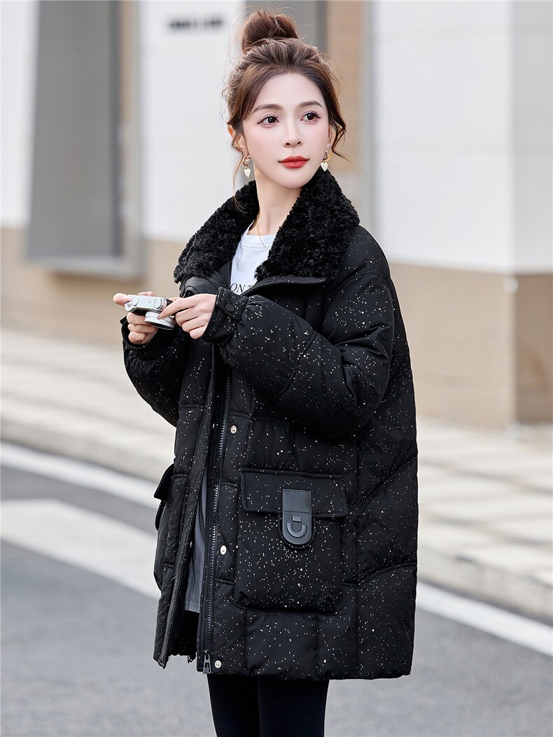 2025年冬季中长款90白鸭绒休闲风常规,女装羽绒服,艾尚靓装