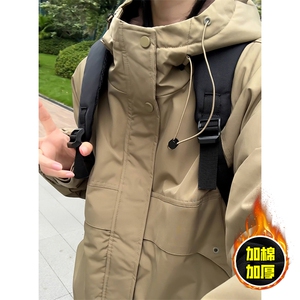 现货5W件冬季三防美式boxy解构连帽雪山冲锋衣棉衣男女棉服厚外套图片