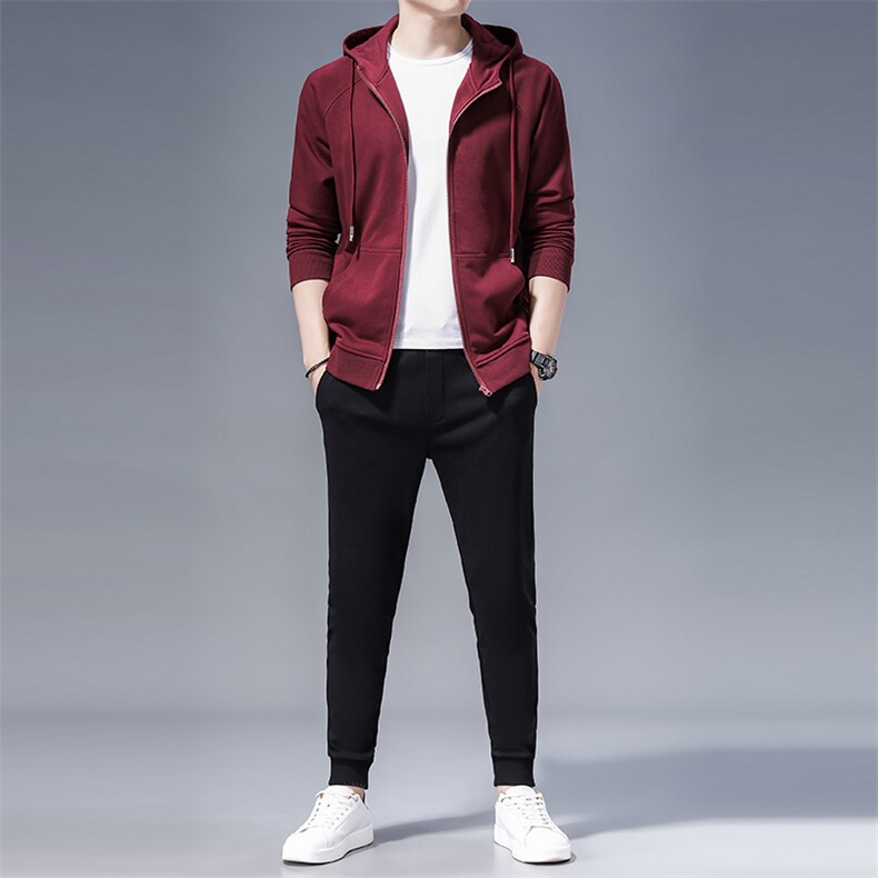 FLC8011-21556秋季新款2023年男士休闲连帽卫衣长袖套装外套P139,男装休闲套装,电商B360