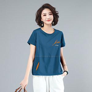 2025年时尚宽松大码女装T恤舒适百搭显瘦上衣超柔软面料舒适,女装大码女装,秋牧寒烟