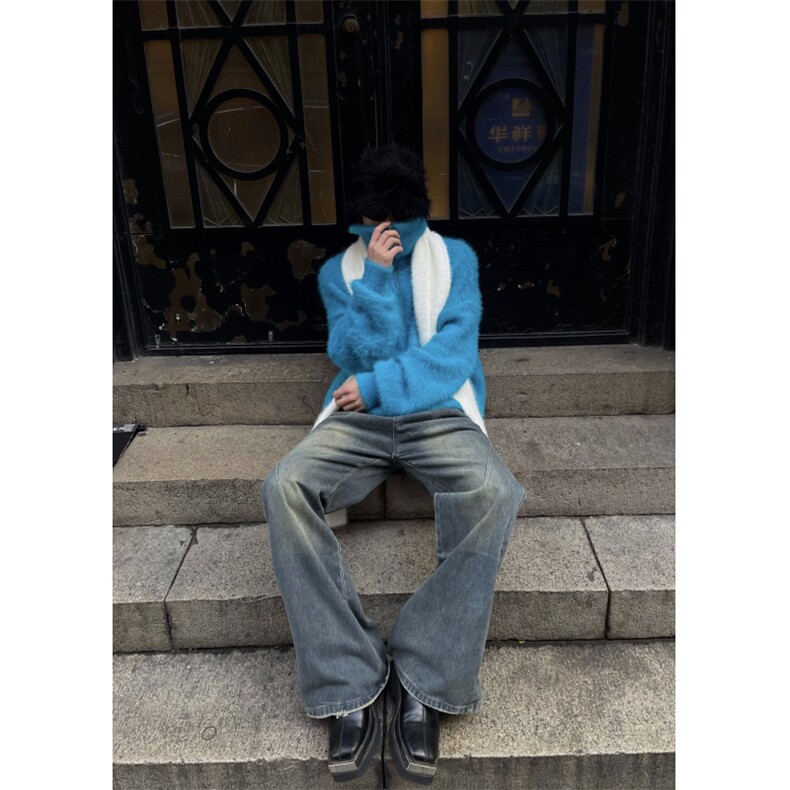 自家图，不拿货牛仔裤男秋冬微喇叭cleanfit裤子-KZA32-P55,男装牛仔裤,星座1007（原301D）