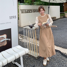 现货秋季新款小香风套装假两件套连衣裙2B081-1156-P125-K188，女装连衣裙，2B081