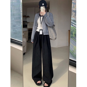 网图有货 秋冬美拉德加绒灯芯绒弯刀裤男女宽松阔腿裤 A1205-P40图片