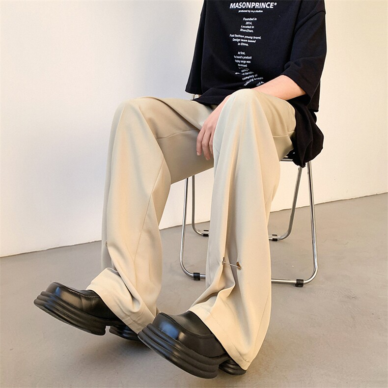 现货冰丝那不勒斯休闲西裤男高级感宽松垂感直筒裤女KK388-P60,男装西裤,星座205