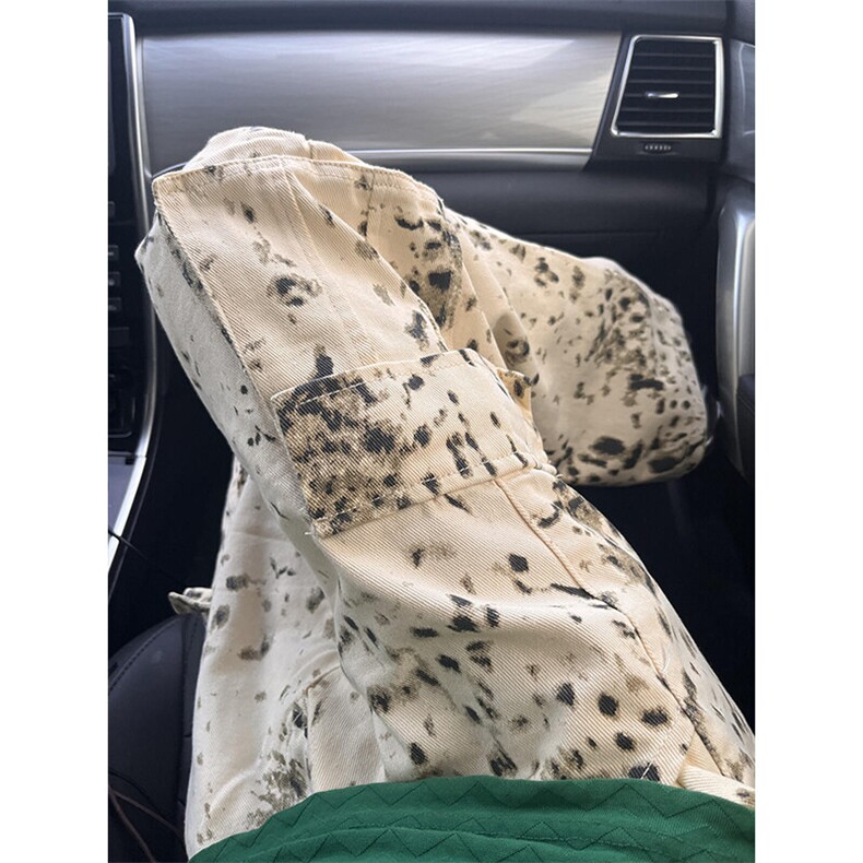 美式高街潮牌扎染宽松阔腿裤子潮嘻哈直筒工装裤KZ6155特P57,男装工装外套,星座908-1