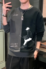 男士秋季长袖t恤男2021新款秋装潮流卫衣宽松上衣服男DS982T，男装卫衣，电商A102