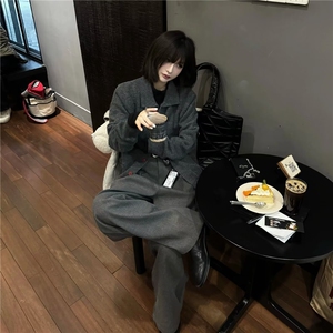 日系复古春秋季新款道袍开衫毛衣男宽松条纹针织衫外套图片