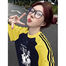 黄袖拼藏青