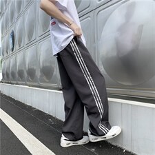 韩版潮流百搭抽绳条纹休闲裤子男束脚裤潮牌ins运动裤K903-P28，男装休闲裤，星座512-4