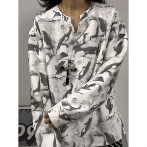 XZ809A/CX615/特P24/控48 印花美式V领长袖打底衫卫衣，男装T恤，星座809A(原222-1)