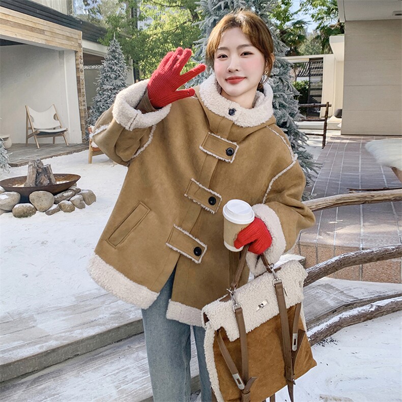 【档口有货】冬装新款连帽皮毛一体2D112-5520-P205控298,女装毛呢外套,2D112