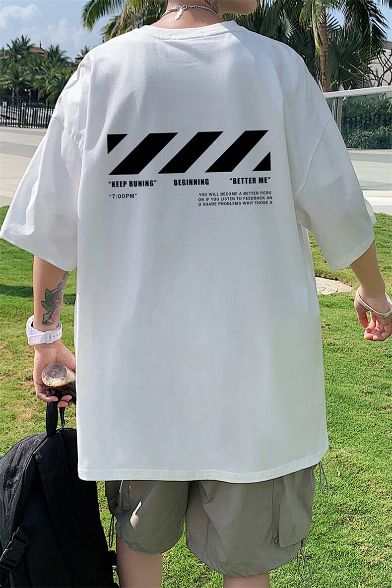 DX17128-P20纯棉短袖t恤男大码半袖打底衫宽松体恤衫港风，男装T恤，电商A040