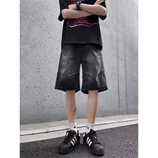 美式夏季牛仔短裤百搭休闲少年感直筒帅气五分裤男1008-10966-p39，男装牛仔裤，星座1008
