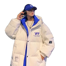 79002-P235控328标90绒子港风连帽羽绒服男款冬季加厚绣标外套，男装羽绒服，电商D310B