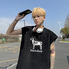 麂皮绒背心坎肩男T恤美式港风潮JB450-特P19控38，男装背心/马甲，电商B370
