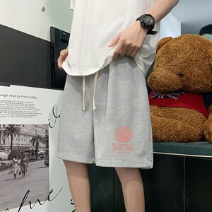 HD74237-P22 华夫格短裤男大码宽松五分裤男直筒中裤图片