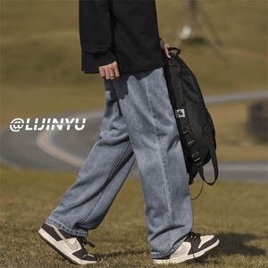 美式加绒潮牌直筒宽松简约休闲裤子百搭长裤K870特批40加绒特批50