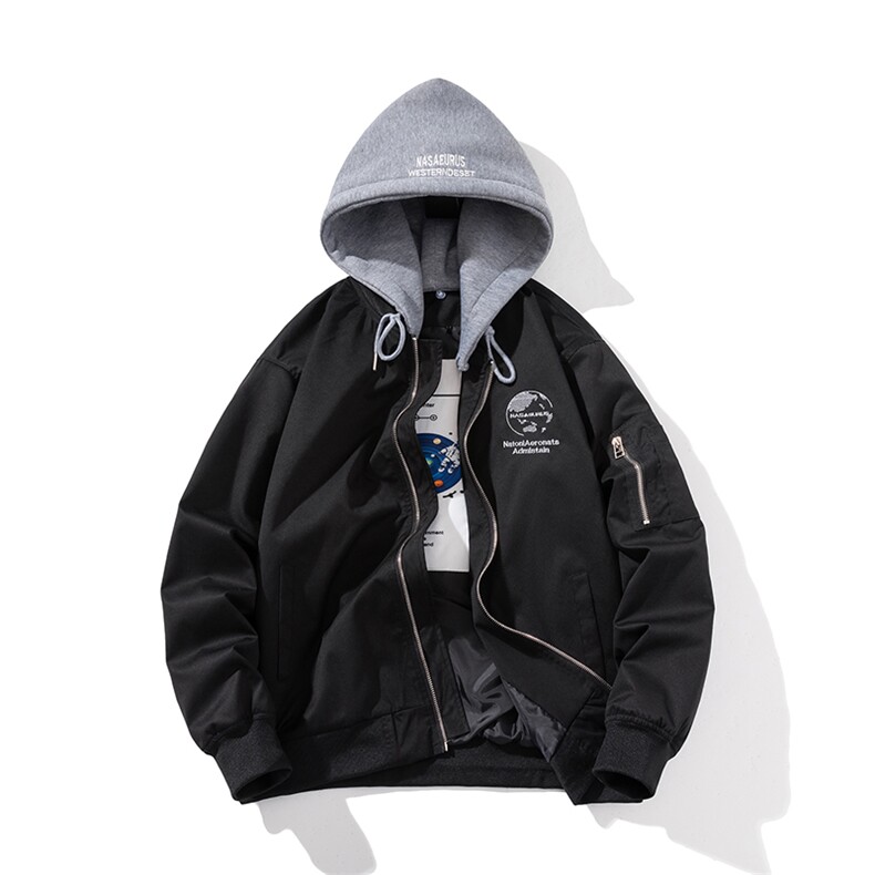 现货三色秋冬季潮牌夹克棉衣棒球服欧美街头飞行员外套情侣装,男装棉衣,电商A105